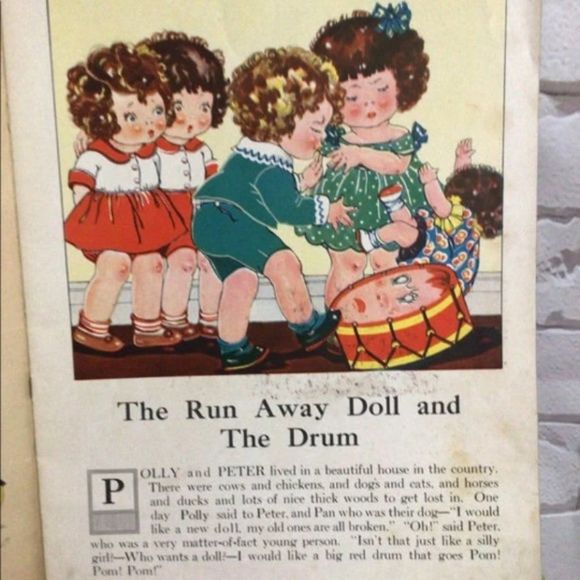 ANTIQUE The Runaway Doll & Drum By Bert Delevy Antique First Edition 1920's - Picture 9 of 10